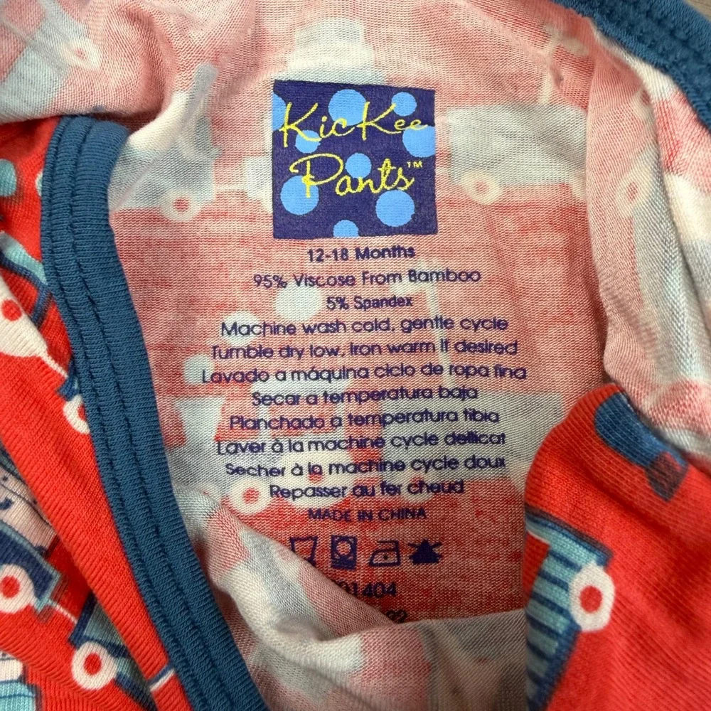 KicKee Pants Unisex Baby Goldfish Train Long Sleeve One Piece Red 12-18 Months